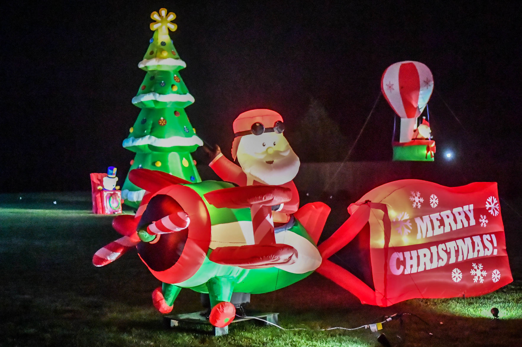 Santa flies a plane
